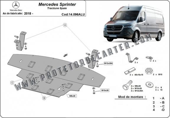 Protetor de Carter de alumínio Mercedes Sprinter - RWD