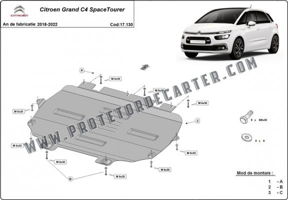 Protetor de Carter de aço Citroen Grand C4 SpaceTourer