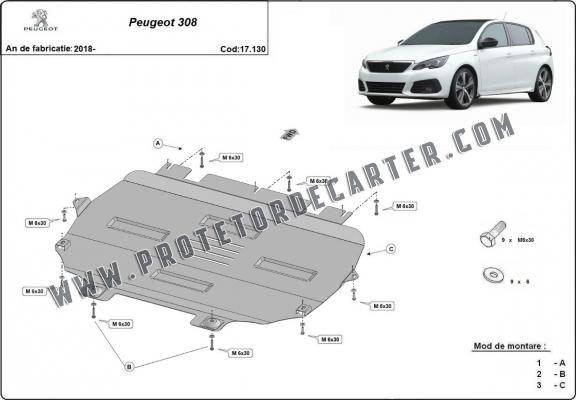 Protetor de Carter de aço Peugeot 308