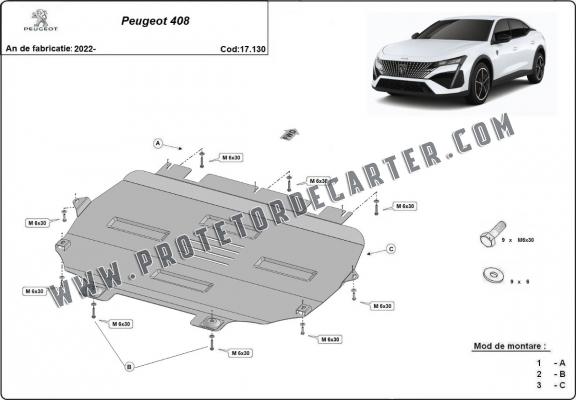 Protetor de Carter de aço Peugeot 408