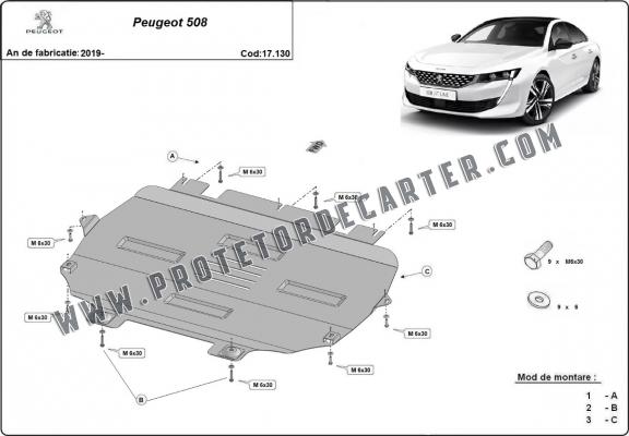 Protetor de Carter de aço Peugeot 508