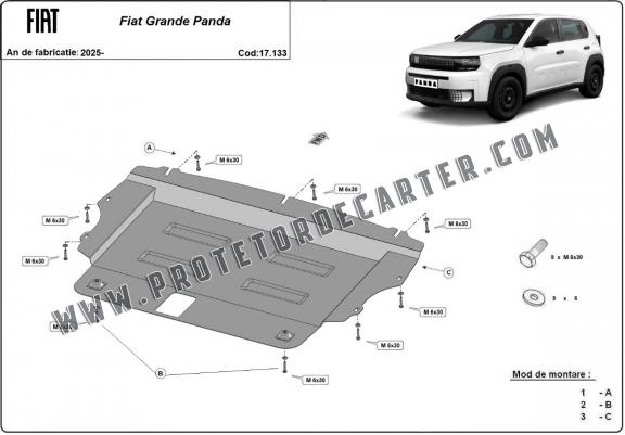 Protetor de Carter de aço Fiat Grande Panda