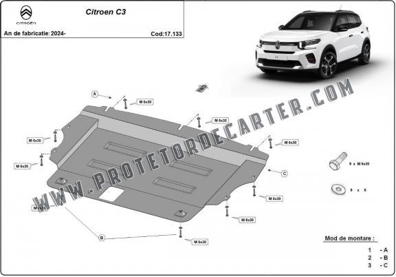 Protetor de Carter de aço Citroen C3