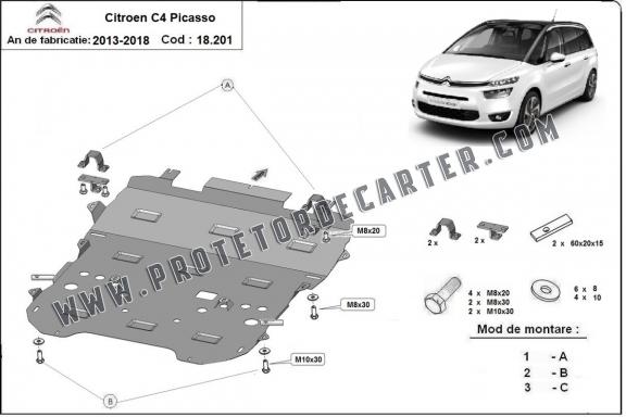 Protetor de Carter de aço Citroen C4 Picasso