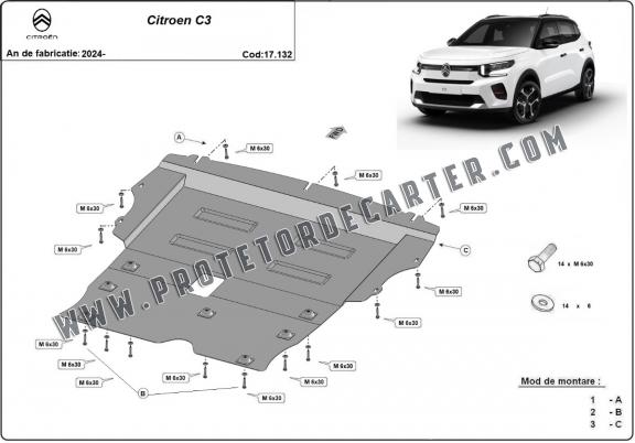 Protetor de Carter de aço Citroen C3