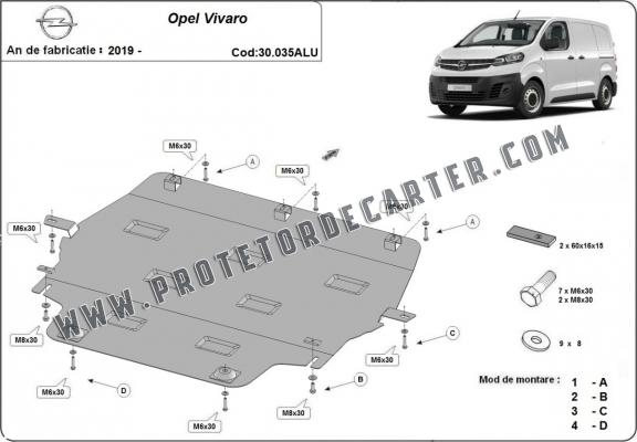 Protetor de Carter de Alumínio Opel Vivaro
