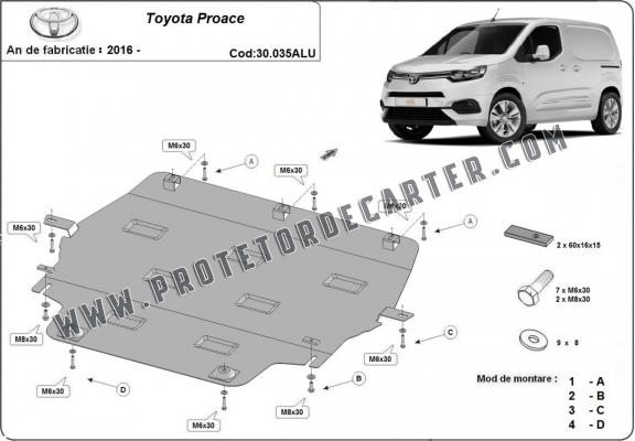 Protetor de Carter de Alumínio Toyota Proace