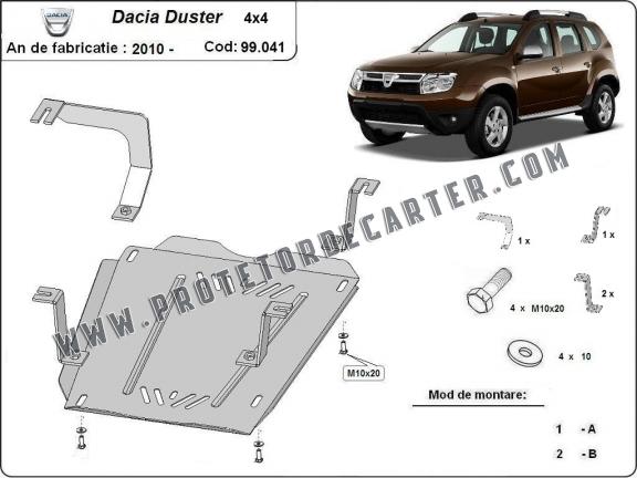 Protetor para o tanque de combustível de alumínio Dacia Duster