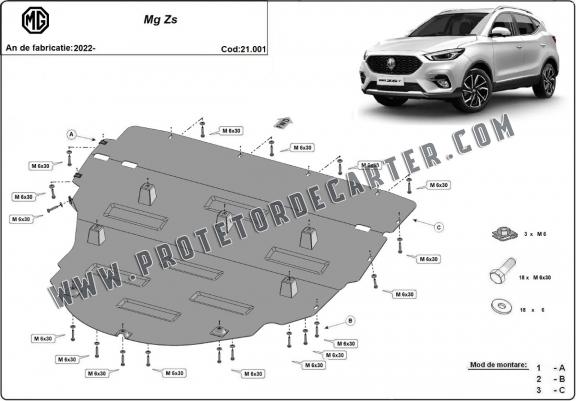 Protetor de Carter de aço MG ZS
