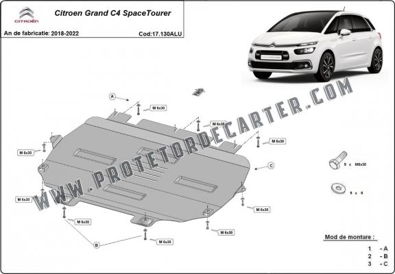 Protetor de Carter de Alumínio Citroen Grand C4 SpaceTourer