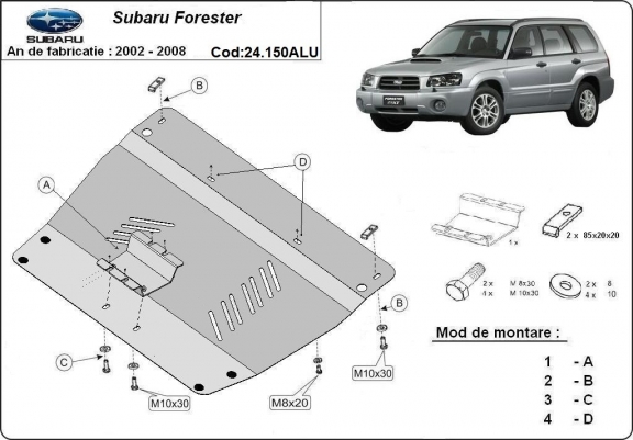 Protetor de Carter de alumínio Subaru Forester 2