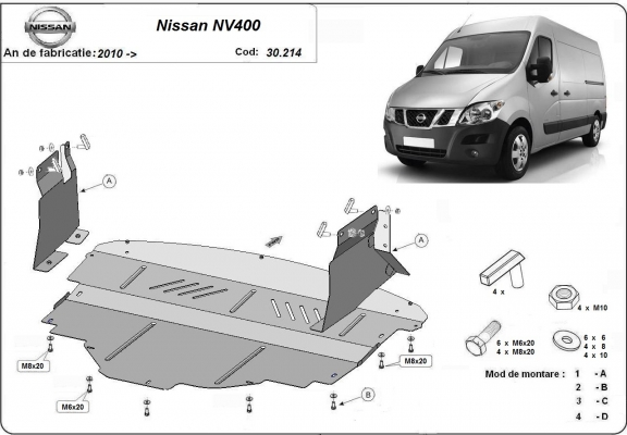 Protetor de Carter de aço Nissan NV400