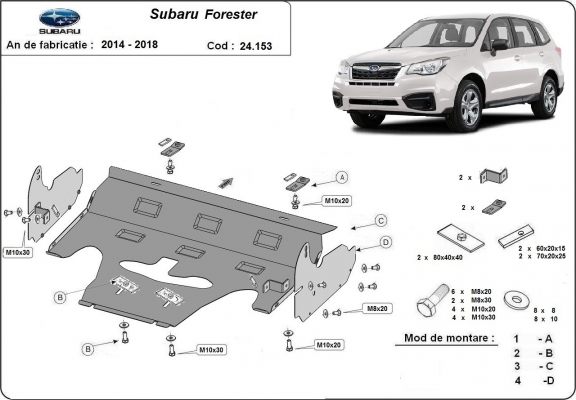 Protetor de Carter de aço Subaru Forester 4