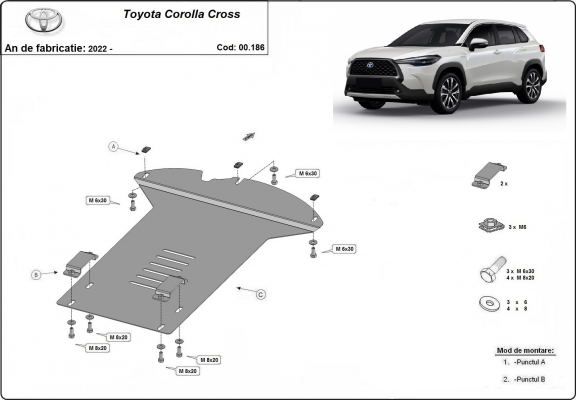 Protetor de conversor catalítico/cat lock Toyota Corolla Cross