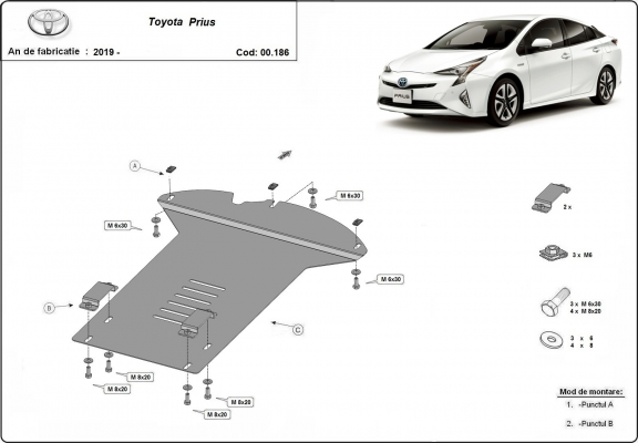Protetor de conversor catalítico/cat lock Toyota Prius