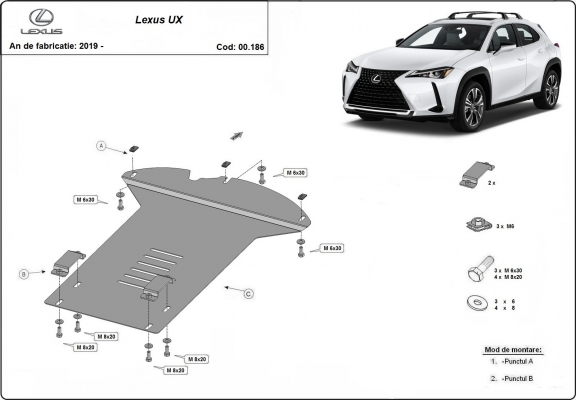 Protetor de conversor catalítico/cat lock Lexus UX