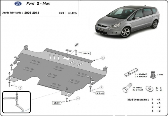 Protetor de Carter de aço Ford S-Max