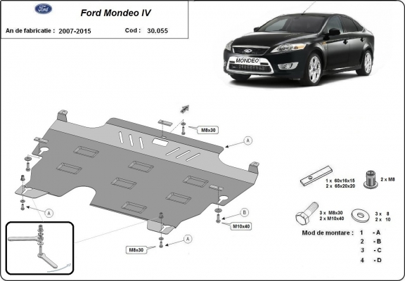 Protetor de Carter de aço Ford Mondeo 4