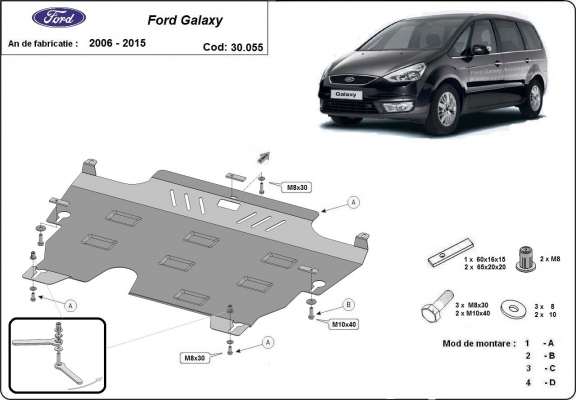 Protetor de Carter de aço Ford Galaxy 2