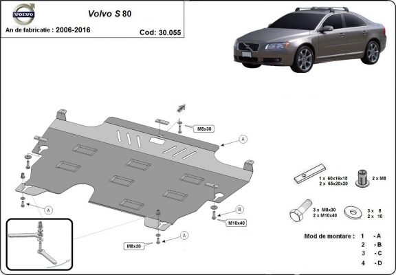 Protetor de Carter de aço Volvo S80