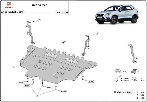 Protetor de Carter de aço Seat Ateca