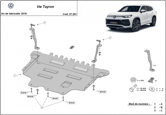 Protetor de Carter de aço VW Tayron