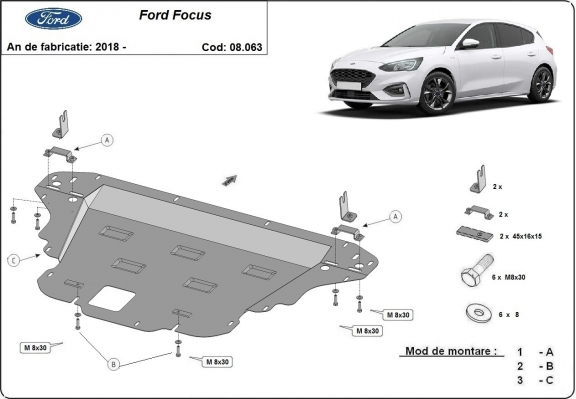 Protetor de Carter de aço Ford Focus 4