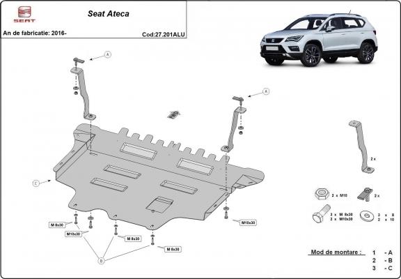 Protetor de Carter de alumínio Seat Ateca