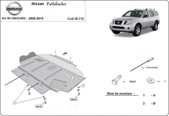 Protetor de Carter de aço Nissan Pathfinder