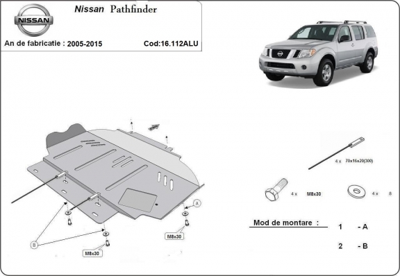 Protetor de Carter de alumínio Nissan Pathfinder