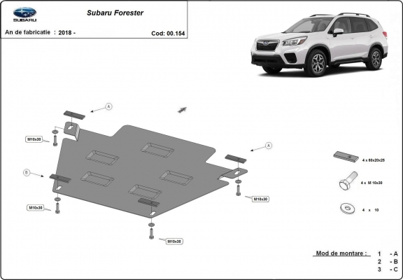  Protetor de caixa de velocidades de aço Subaru Forester 5