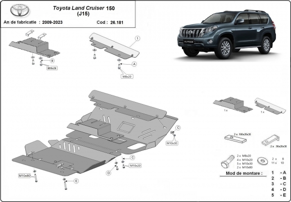 Protetor de Carter de aço Toyota Land Cruiser 150