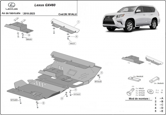 Protetor de Carter de alumínio Lexus GX460