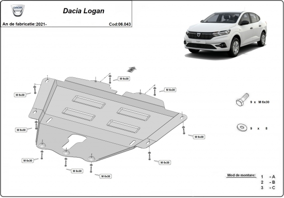 Protetor de Carter de aço Dacia Logan