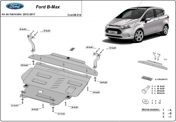 Protetor de Carter de aço Ford B-Max