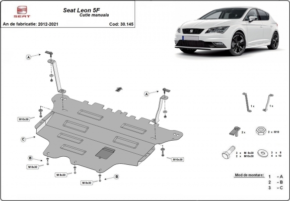Protetor de Carter de aço Seat Leon Mk3