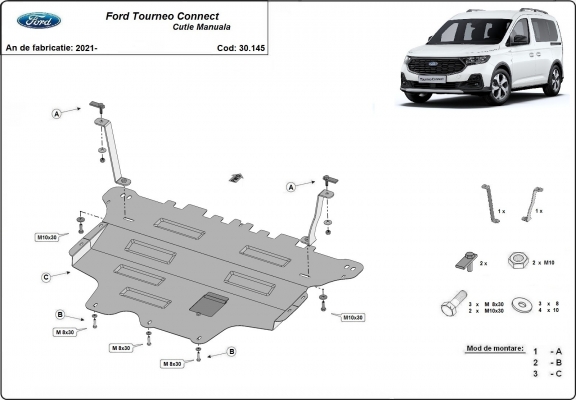 Protetor de Carter de aço Ford Tourneo Connect