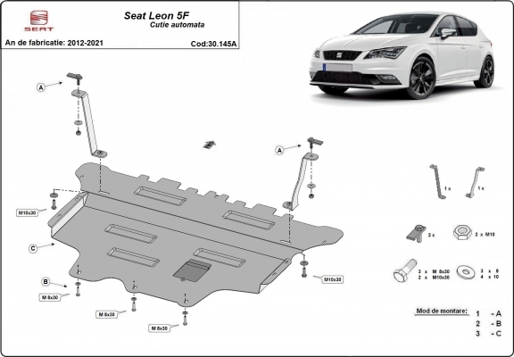 Protetor de Carter de aço Seat Leon Mk3 - Caixa de velocidades automática