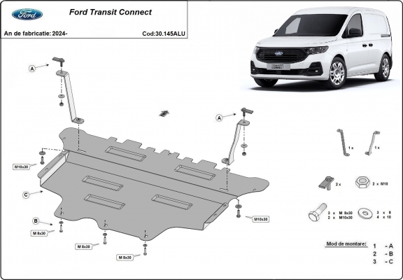 Protetor de Carter de alumínio Ford Transit Connect