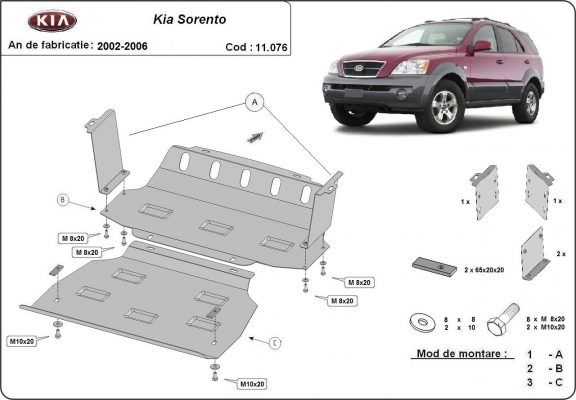 Protetor de Carter de aço Kia Sorento