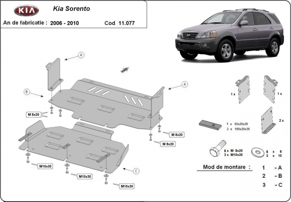 Protetor de Carter de aço Kia Sorento