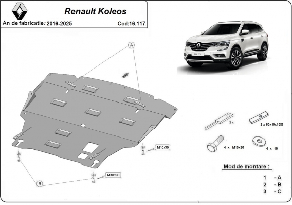Protetor de Carter de aço Renault Koleos
