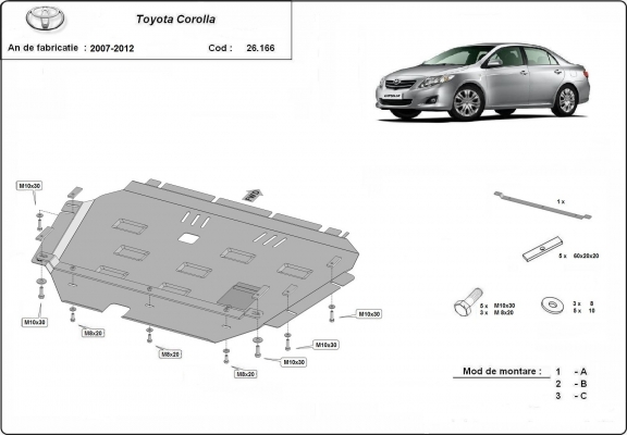 Protetor de Carter de aço Toyota Corolla