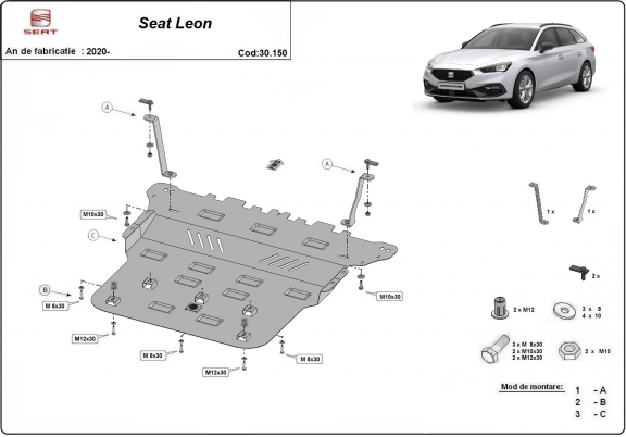 Protetor de Carter de aço Seat Leon Mk4