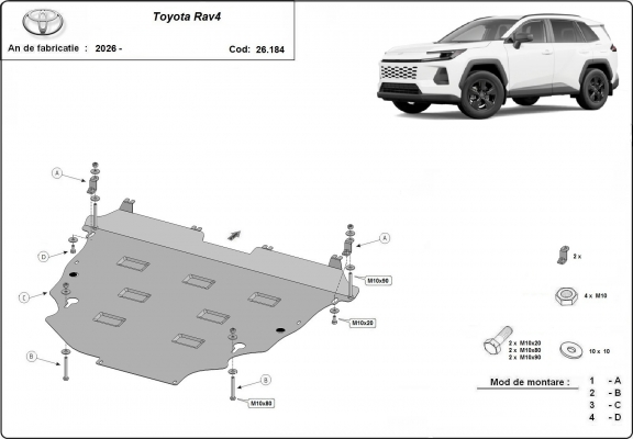 Protetor de Carter de aço Toyota Rav4
