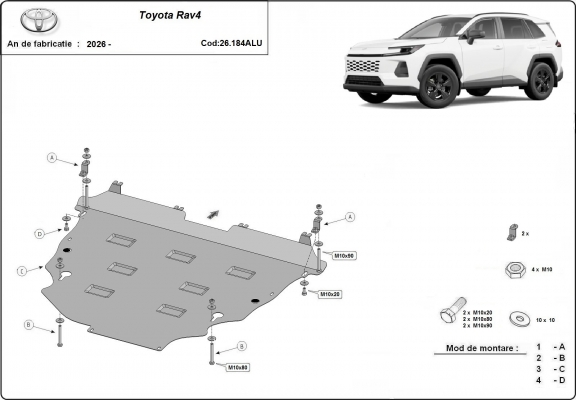 Protetor de Carter de alumínio Toyota RAV4