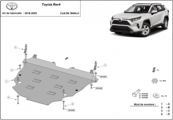 Protetor de Carter de alumínio Toyota RAV4