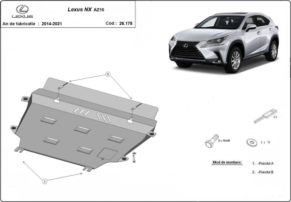 Protetor de Carter de aço Lexus NX AZ10