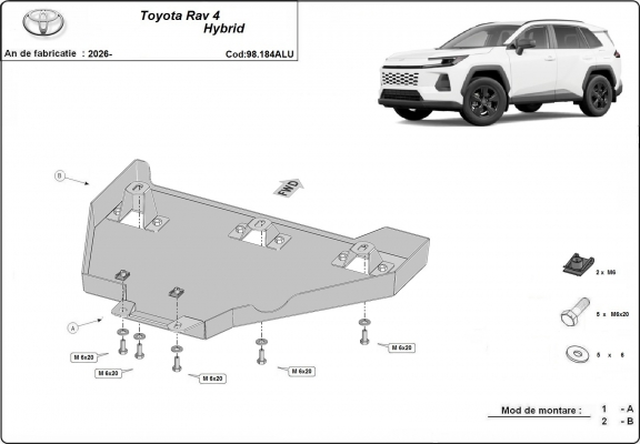 Protetor diferencial de alumínio Toyota Rav4