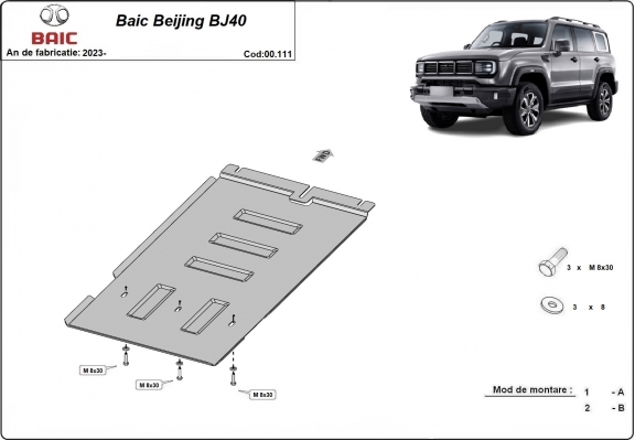  Protetor de caixa de velocidades de aço Baic Beijing BJ40